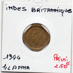 Inde Britannique 1/2 anna 1944 TTB+, KM 534b pièce de monnaie