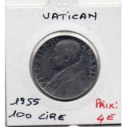 Vatican Pie XII 100 lire 1955 Sup, KM 55 pièce de monnaie