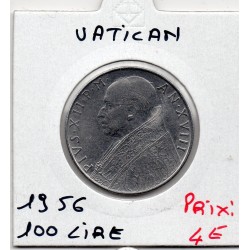 Vatican Pie XII 100 lire 1956 Sup, KM 55 pièce de monnaie