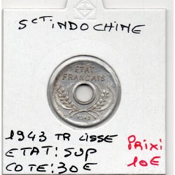Indochine 5 cents 1943 Lisse Sup, Lec 122 pièce de monnaie
