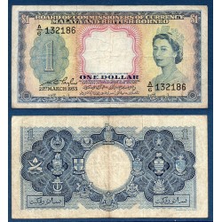 Malaya et Borneo Britanique Pick N°1a, Billet de banque de 1 dollar 1953
