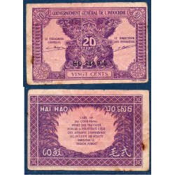 Indochine Pick N°90, TB Billet de banque de 20 centimes 1942