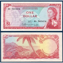 Caraïbes de l'est Pick N°13a, pour Billet de banque de 1 dollars 1965