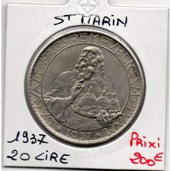 Saint Marin 20 lire 1937 Sup, KM 11a pièce de monnaie