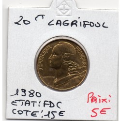 20 centimes Lagriffoul 1980 FDC, France pièce de monnaie