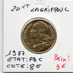 20 centimes Lagriffoul 1987 FDC, France pièce de monnaie