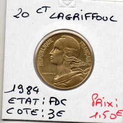20 centimes Lagriffoul 1984 FDC, France pièce de monnaie