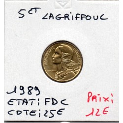 5 centimes Lagriffoul 1989 FDC, France pièce de monnaie