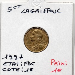 5 centimes Lagriffoul 1997 FDC, France pièce de monnaie