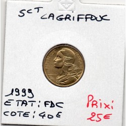 5 centimes Lagriffoul 1999 FDC, France pièce de monnaie