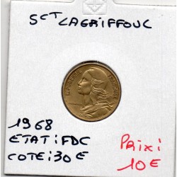 5 centimes Lagriffoul 1968 FDC, France pièce de monnaie