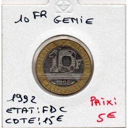 10 francs Génie bastille 1992 FDC, France pièce de monnaie