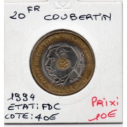 20 francs Coubertin 1994 FDC, France pièce de monnaie