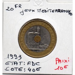 20 francs Jeux méditerranéens 1993 FDC, France pièce de monnaie