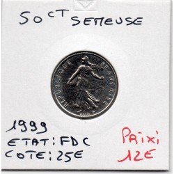 1/2 Franc Semeuse Nickel 1999 FDC, France pièce de monnaie