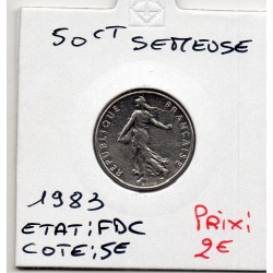 1/2 Franc Semeuse Nickel 1983 FDC, France pièce de monnaie