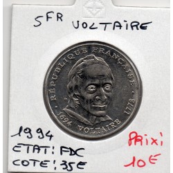 5 francs Voltaire Nickel 1994 FDC, France pièce de monnaie