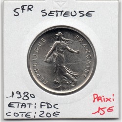 5 francs Semeuse Cupronickel 1980 FDC BU, France pièce de monnaie