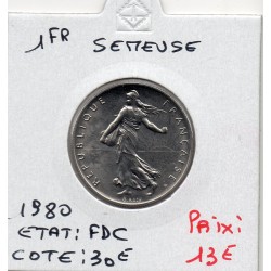 1 franc Semeuse Nickel 1980 FDC, France pièce de monnaie