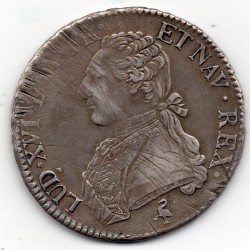 Ecu aux branches d'oliviers 1789 A Paris Louis XVI TB+ pièce de monnaie royale