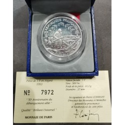 1 franc argent BU 1993 50 ans du ebarquement allié pièces de monnaies de Paris