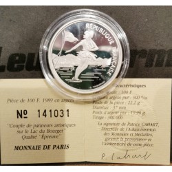 100 franc argent BE 1989 Jo Albertville Patinage Artistique pièces de monnaies de Paris