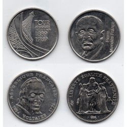 série 5 francs commémorative 1989-1996 FDC, France pièce de monnaie