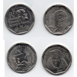 série 2 francs Commémoratives Nickel 1993-1998 Sup, France pièce de monnaie
