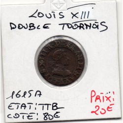 Double Tounois 1615 A Paris Louis XIII pièce de monnaie royale