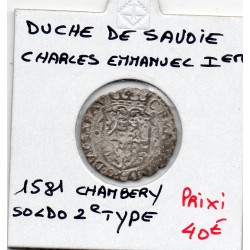 Duché de Savoie, Charles Emmanuel 1er (1581) Sol de 4 deniers Soldo 2eme type