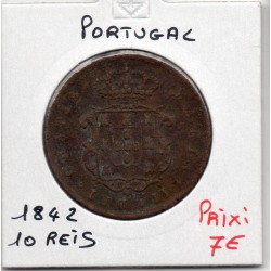 Portugal 10 reis 1842 TB, KM 481 pièce de monnaie
