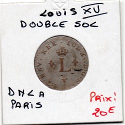 Double Sol DNL A Paris Louis XV pièce de monnaie royale