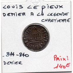 Denier au temple et légendes Chretienne Louis 1er le pieux (814-840) pièce de monnaie Carolingienne