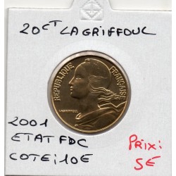 20 centimes Lagriffoul 2001 FDC, France pièce de monnaie