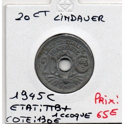 20 centimes Lindauer 1945 C Castelsarrasin TTB+, France pièce de monnaie
