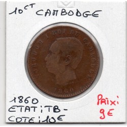 Cambodge 10 centimes 1860 TB-, Lec 22 pièce de monnaie