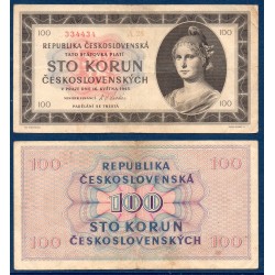 Tchécoslovaquie Pick N°67, Billet de banque de 100 Korun 1945