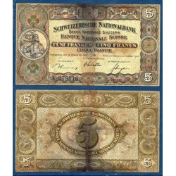 Suisse Pick N°11h, B Billet de banque de 5 Francs 1936