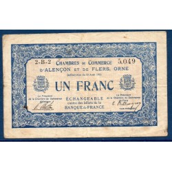Alençon et Flers 1 franc TTB- 1915 pirot 24 Billet de la chambre de Commerce