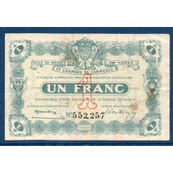 Le Havre 1 Franc TTB 18.8.1920 Pirot 28 Billet de la chambre de Commerce