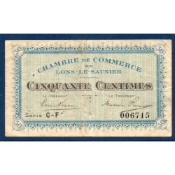 Lons le Saunier 50 Centimes TTB- 31.12.1925 Pirot 17 Billet de la chambre de Commerce