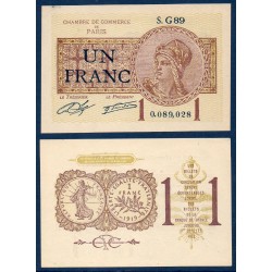 Paris 1 franc TB 10 mars 1920 Pirot 23 Billet de la chambre de commerce