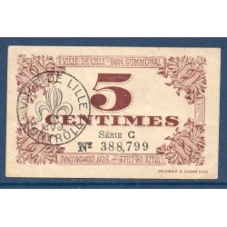 Ville Lille 5 centimes TTB 31.10.1917 pirot 59-1630 Billet