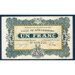 Ville de Strasbourg 1 franc TTB 18.12.1918 pirot 133-4 Billet