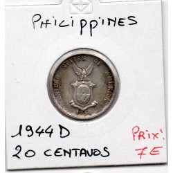 Philippines 20 Centavos 1944 TTB+, KM 182 pièce de monnaie
