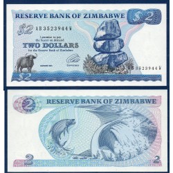 Zimbabwe Pick N°1d, Billet de banque de 2 Dollars 1994