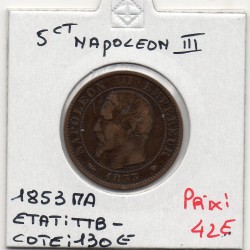 5 centimes Napoléon III tête nue 1853 MA Marseille TTB-, France pièce de monnaie