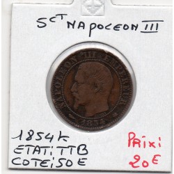 5 centimes Napoléon III tête nue 1854 K Bordeaux TTB, France pièce de monnaie