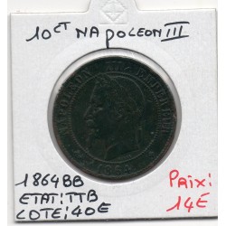 10 centimes Napoléon III tête laurée 1864 BB Strasbourg TTB, France pièce de monnaie