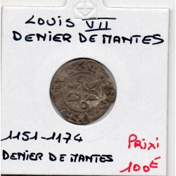 Denier de Mantes Louis VII (1151-1174) pièce de monnaie royale